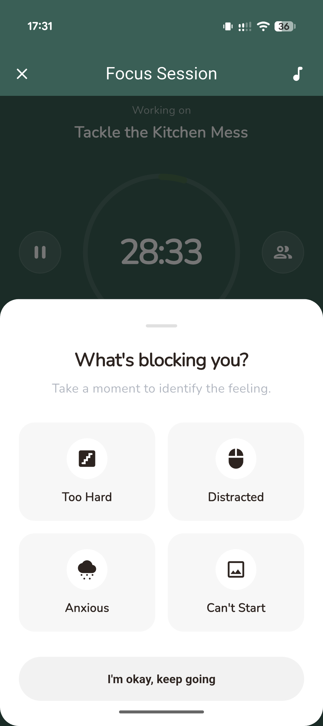 Stuck Help Screen